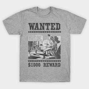 Wild West Retro Cowgirl Comic Book Wanted Poster T-Shirt